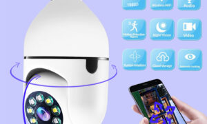 WiFi Bulb Camera 1080P – Smart Pan/Tilt Security Camera wit