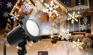 LED Snowfall Projector Light – Moving Snowflake Outdoor Christmas Decoration