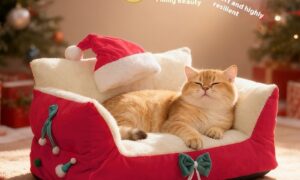 Cat Nest Bed – Large, Cozy, Removable & Washable Pet Bed for All Seasons